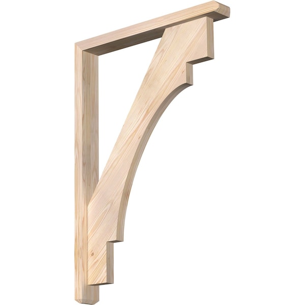 Ekena Millwork Merced Craftsman Smooth Bracket w/ Offset Brace, Douglas Fir, 3 1/2"W x 26"D x 38"H BKT0402X26X38MRC04SDF - main